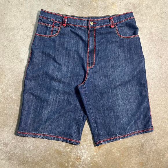 Vintage Y2K Blac Label Affliction Jorts Mens 38" Heavily Embroidered Jean Shorts - Picture 2 of 7